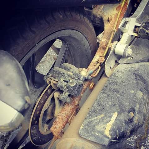 Arm Honda New Megapro ini karat parah akibat banjir rob/air laut pasang,&nbsp;Semarang!