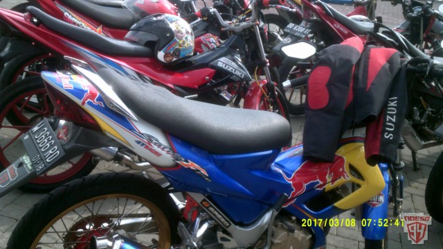 Satria FU Gen 1 livery Red Bull,,, pakai cat bukan&nbsp;decal!